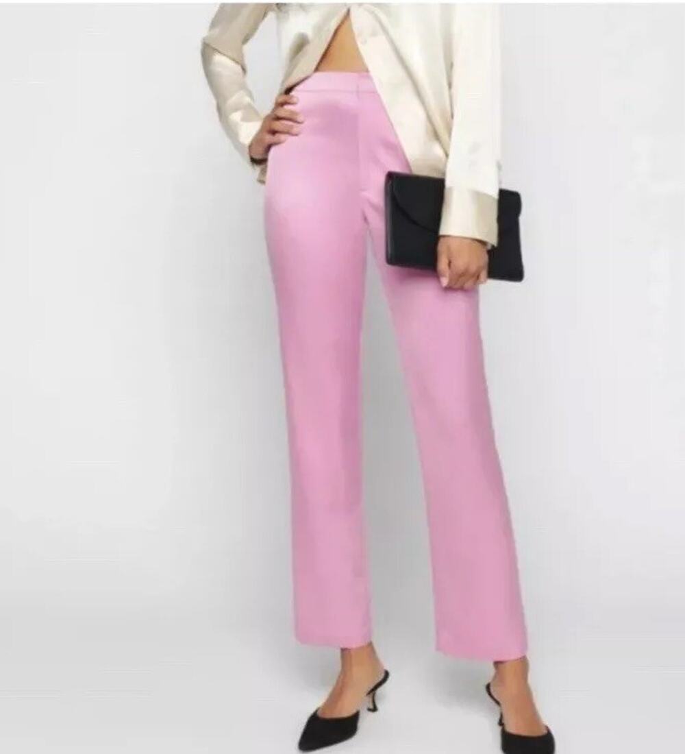 Reformation Owen pink dress pants straight leg, size 6, NWT, high waist, elegant